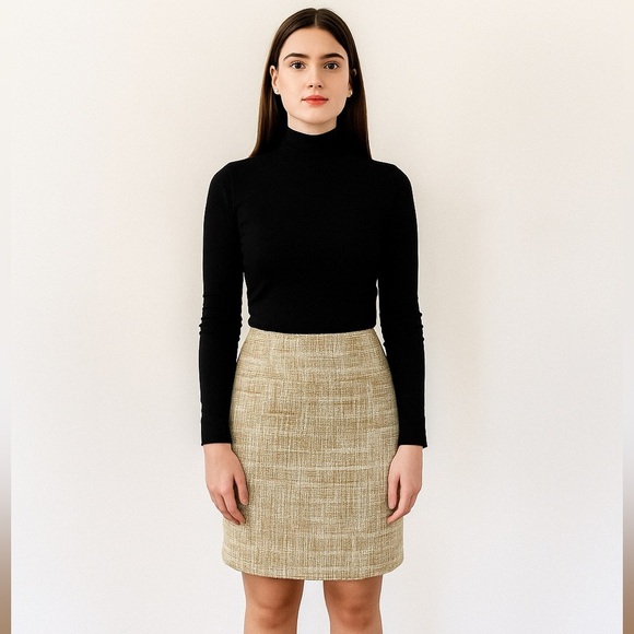 The Limited Yellow White Tan Pencil Skirt Size 6 - Picture 1 of 11